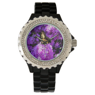 Schmetterling und Phlox Armbanduhr