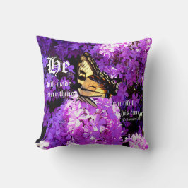Schmetterling und Phlox, Ecclesiastes 3:11 Kissen