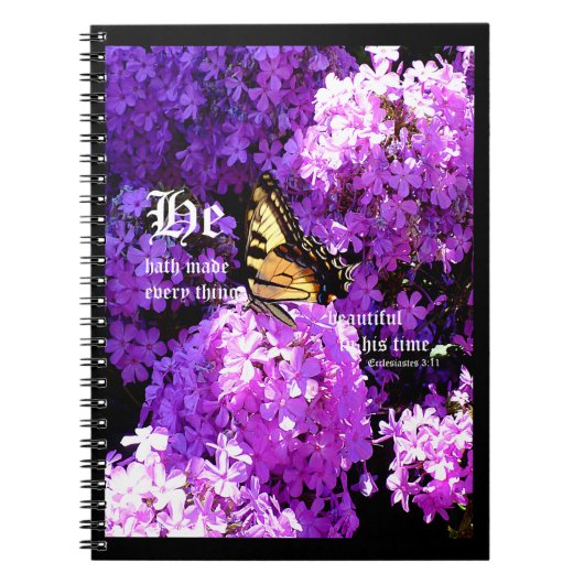 Schmetterling und Phlox, Ecclesiastes 3:11 Notizblock (Vorderseite)