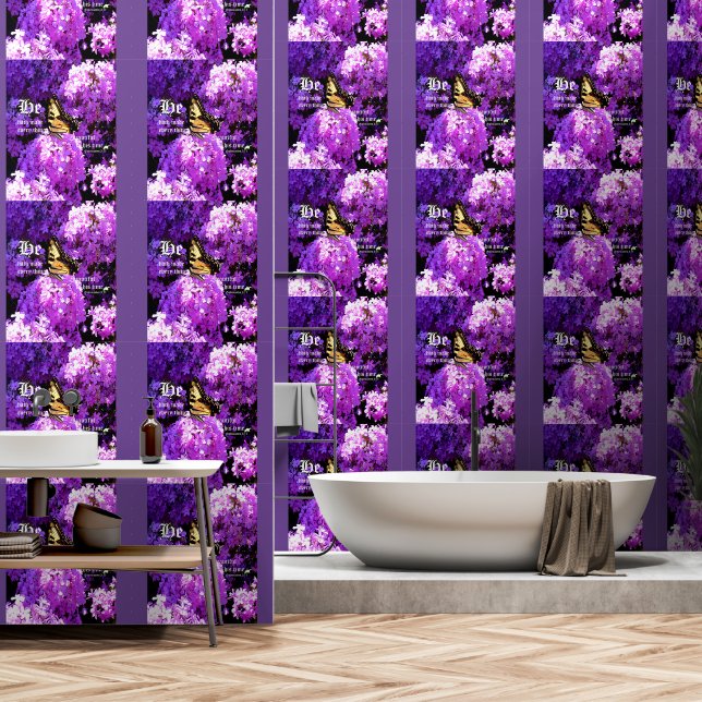 Schmetterling und Phlox, Ecclesiastes 3:11 Tapete (Badezimmer)