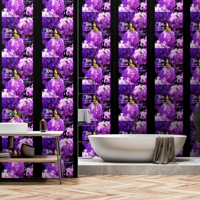 Schmetterling und Phlox, Ecclesiastes 3:11 Tapete (Badezimmer)