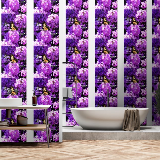 Schmetterling und Phlox, Ecclesiastes 3:11 Tapete (Badezimmer)