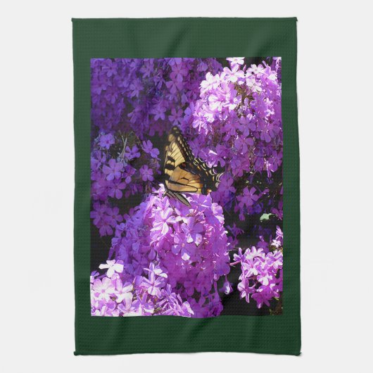 Schmetterling und Phlox Geschirrtuch (Vertikal)