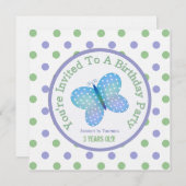 Schmetterling und Polka Dot:Party Einladung (Vorne/Hinten)
