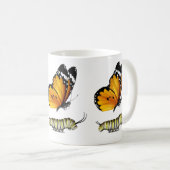 Schmetterling und Raupe Kaffeetasse (VorderseiteRechts)