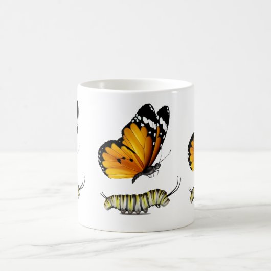 Schmetterling und Raupe Kaffeetasse (Mittel)