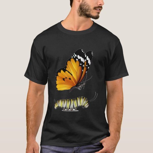 Schmetterling und Raupe T-Shirt (Vorderseite)