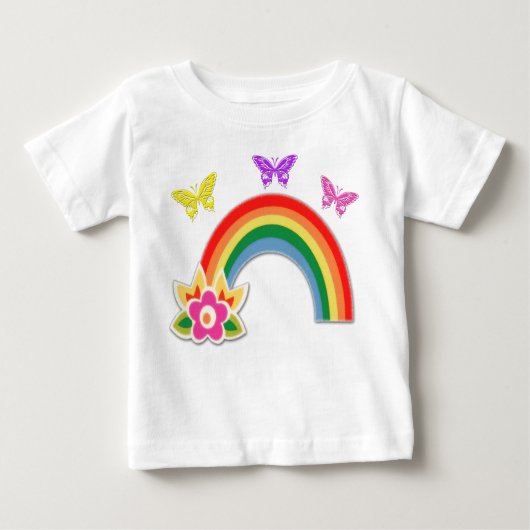 Schmetterling und Regenbogen-T-Shirt für Kleinkind Baby T-shirt (Vorderseite)