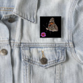 Schmetterling und rosa Blume Button (Beispiel)