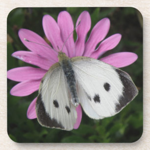 Schmetterling und rosa Blume Cork Untersetzer