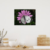 Schmetterling und rosa Blume drucken Poster (Küche)
