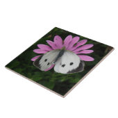 Schmetterling und rosa Blume Fliese (Seite)