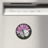 Schmetterling und rosa Blume Magnet (In Situ (Geschirrspüler))