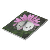 Schmetterling und rosa Blume Notepad Notizblock (Rotiert)