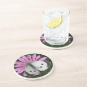 Schmetterling und rosa Blume Untersetzer (Seite)