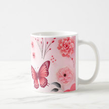Schmetterling und rosa Blüte