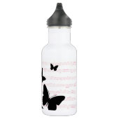 Schmetterling und rosa Notizen Edelstahlflasche (Rechts)