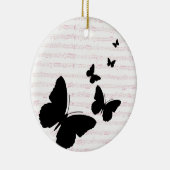 Schmetterling und rosa Notizen Keramikornament (Rechts)