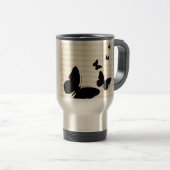 Schmetterling und rosa Notizen Reisebecher (VorderseiteRechts)