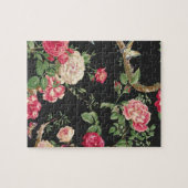 Schmetterling und rosa Rosen Puzzle (Horizontal)