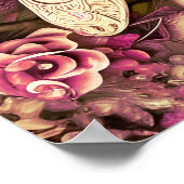 Schmetterling und Rose dekorativ Poster (Ecke)