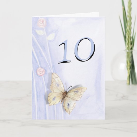 Schmetterling und Rose Karte (Vorderseite)