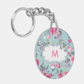 Schmetterling und Rose, kundenspezifisches Monogra Schlüsselanhänger (Vorderseite links)