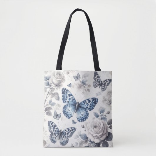 Schmetterling und Rose Tasche (Vorderseite)