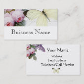 Schmetterling und Rose Visitenkarte (Vorne/Hinten)