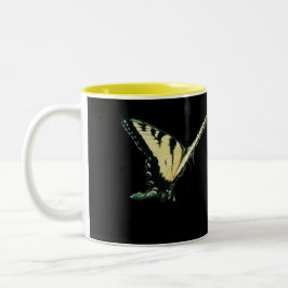 Schmetterling und Rose Zweifarbige Tasse