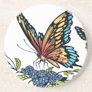 Schmetterling und Schmetterlinge farbenreich durch Sandstein Untersetzer