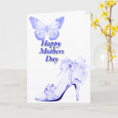 Schmetterling und Schuhe in Blau Karte (Gelbe Blume)