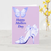 Schmetterling und Schuhe in Blau und Rosa Karte (Gelbe Blume)