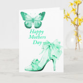 Schmetterling und Schuhe in Grün Karte (Gelbe Blume)