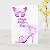 Schmetterling und Schuhe in Rosa Karte (Gelbe Blume)