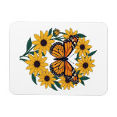 Schmetterling und schwarz-Mit Augen Blume Magnet (Horizontal)