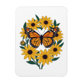 Schmetterling und schwarz-Mit Augen Blume Magnet (Vertikal)