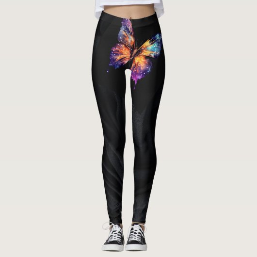 Schmetterling und schwarze Leggings (Vorderseite)