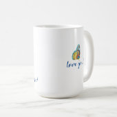 Schmetterling und Sonnenblume Kaffeetasse (VorderseiteRechts)