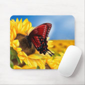 Schmetterling und Sonnenblume Mousepad (Mit Mouse)
