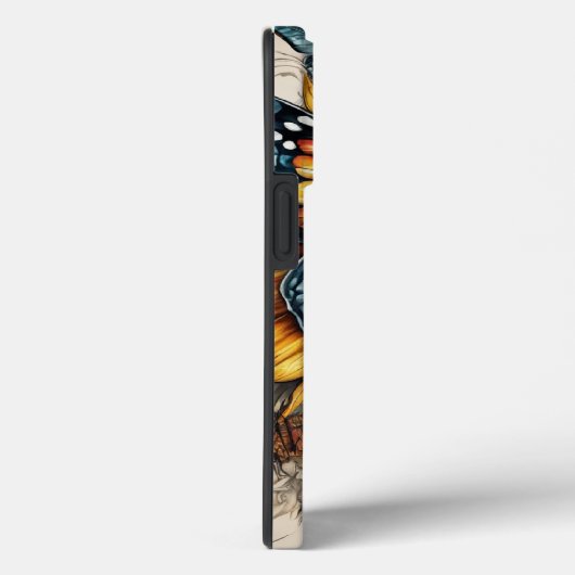 Schmetterling und Sonnenblumenmonogramm Case-Mate iPhone Hülle (Rückseite / Rechts)