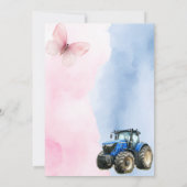 Schmetterling und Traktor am Geburtstag Einladung (Rückseite)