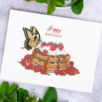 Schmetterling und Waffeln Glücklich zum Geburtstag