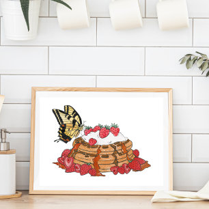 Schmetterling und Waffeln Sweet Kitchen Decke Poster