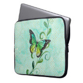Schmetterling und Weinkern Laptopschutzhülle (Vorderseite Links)
