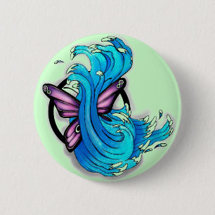 Schmetterling und Wellen Button
