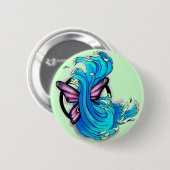 Schmetterling und Wellen Button (Vorne & Hinten)