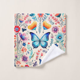Schmetterling und Wildblume Badhandtuch Set