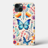 Schmetterling und Wildblume Case-Mate iPhone Hülle (Rückseite)