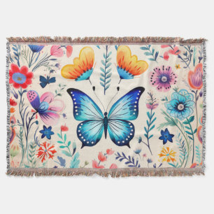 Schmetterling und Wildblume Decke